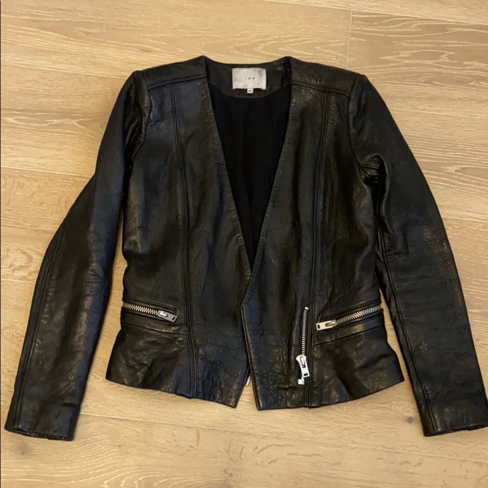 IRO IMAEI black lamb skin leather jacket size 38